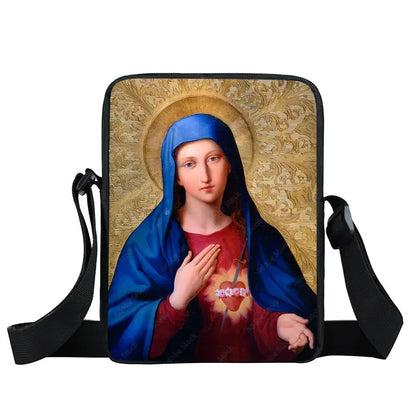 Bolsa Crossbody Cristã com Estampa Religiosa