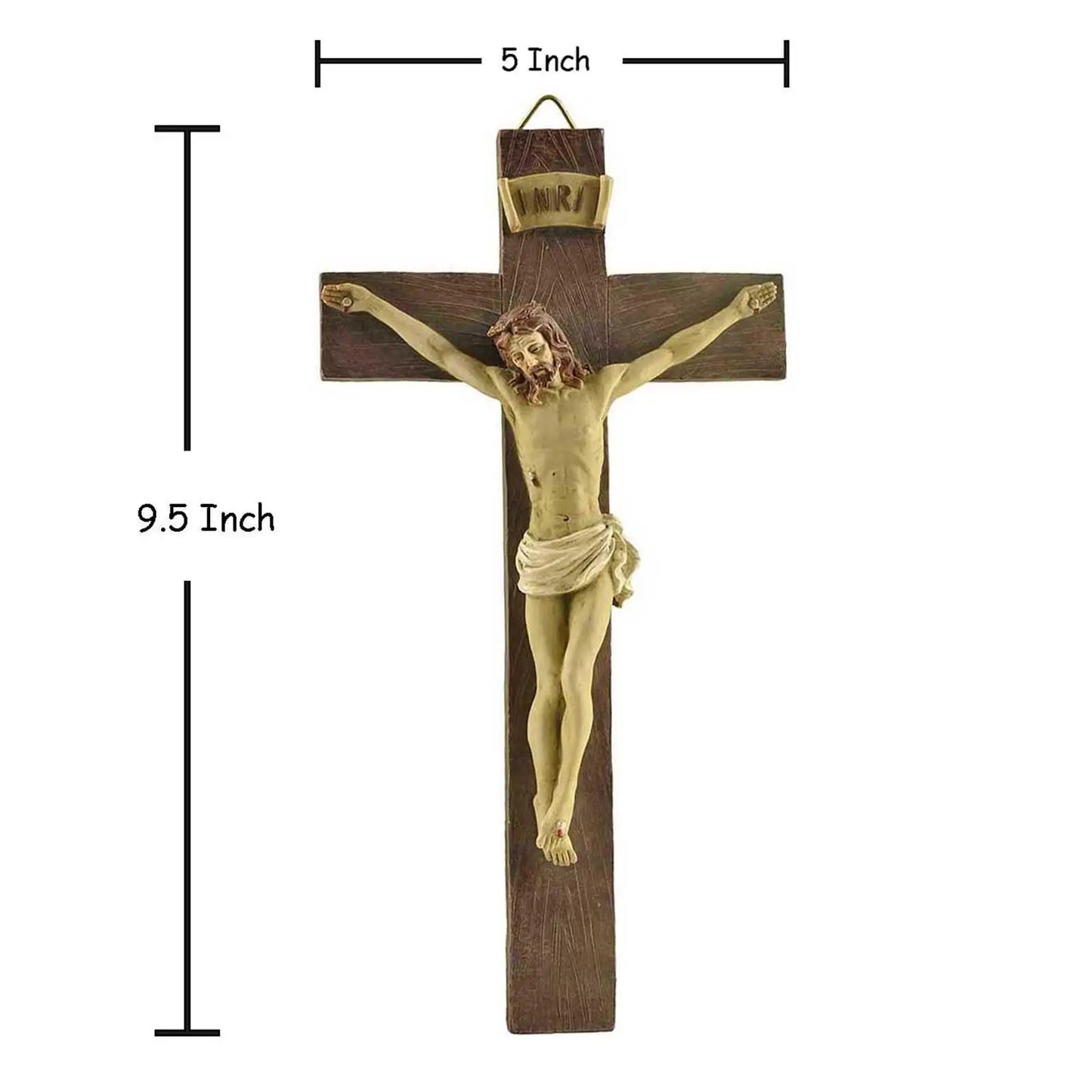 Crucifixo de Resina Jesus - Decoração Católica Elegante