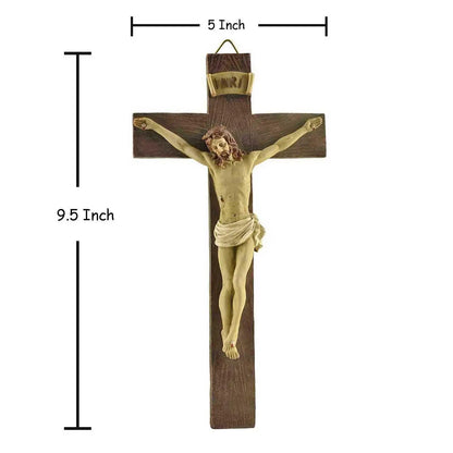 Crucifixo de Resina Jesus - Decoração Católica Elegante