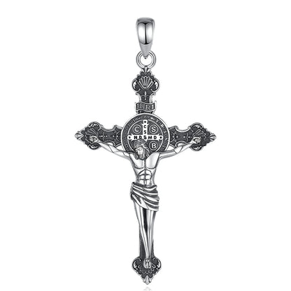 Colar de Prata 925 com Cruz de São Bento