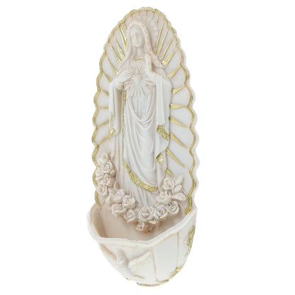 Porta Água Benta em Cerâmica com Imagem de Nossa Senhora de Guadalupe
