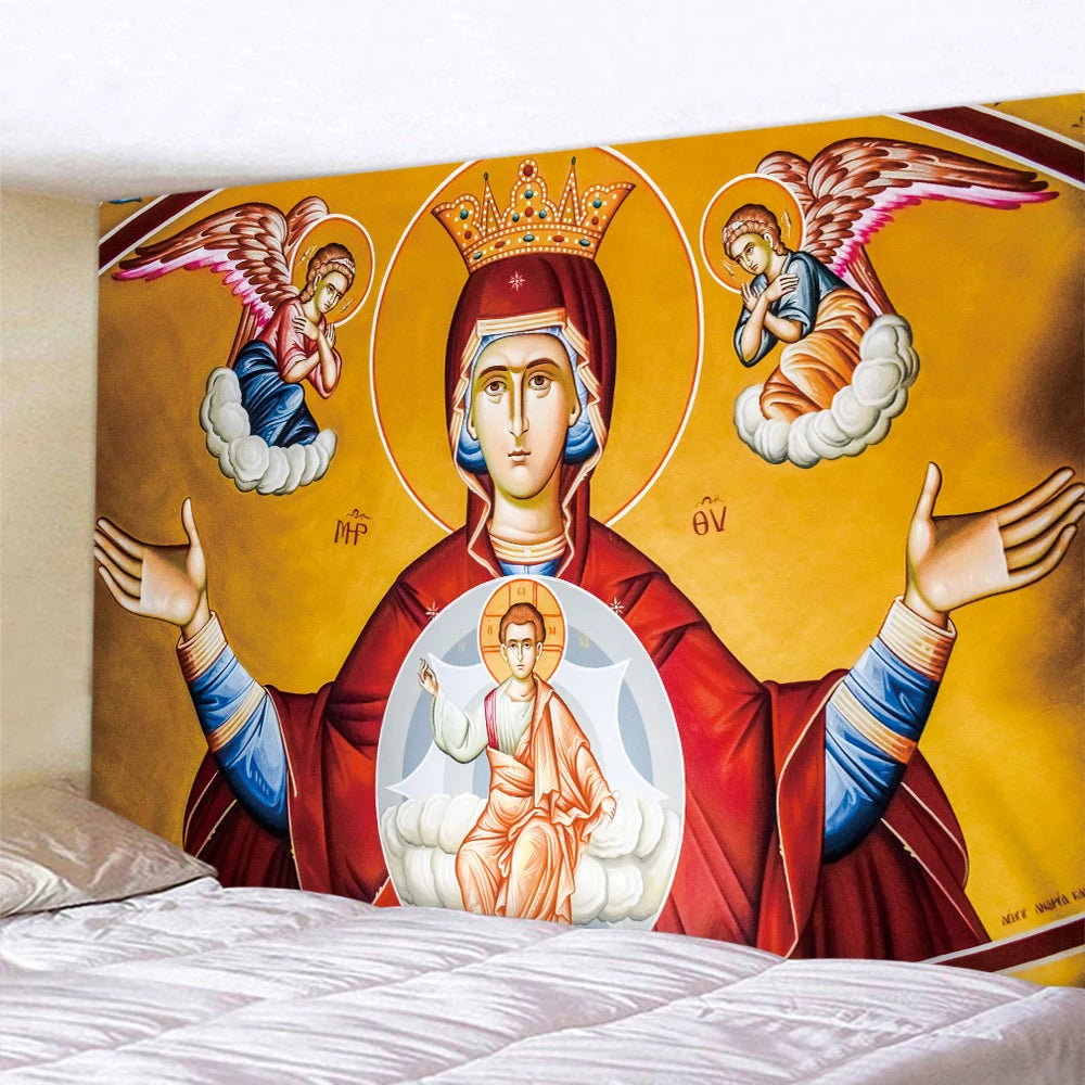 Tapeçaria Decorativa de Arte Sacra Estilo Afrescos Religiosos