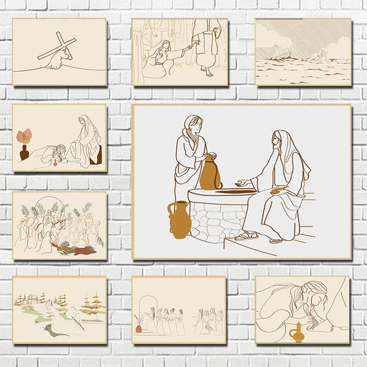 Pôsteres Bíblicos em Lona para Decoração Religiosa