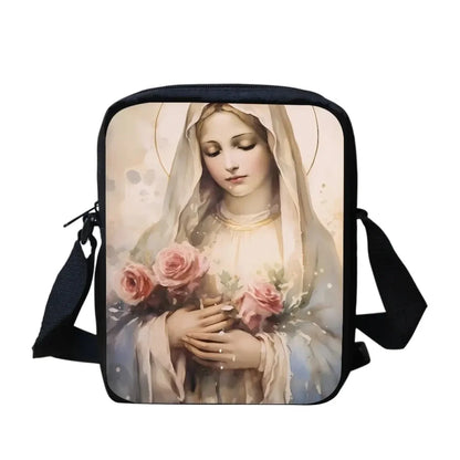 Bolsa Crossbody Cristã com Estampa Religiosa