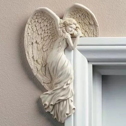 Ornamento de Anjo em Resina para Porta - Decoração Elegante