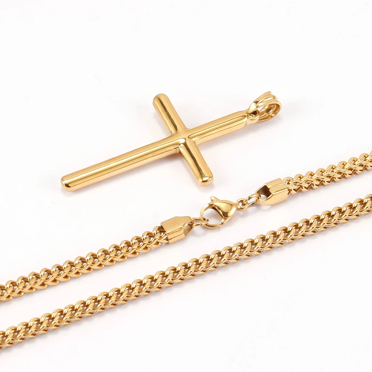 Colar Cruz Unissex em Aço Inoxidável 316L- Elegância e Estilo