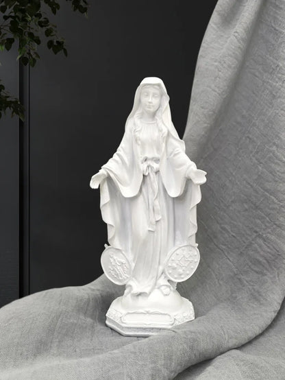 Imagem de Nossa Senhora das Graças com Medalha Milagrosa em Resina
