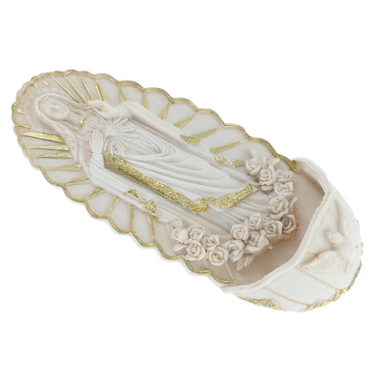 Porta Água Benta em Cerâmica com Imagem de Nossa Senhora de Guadalupe
