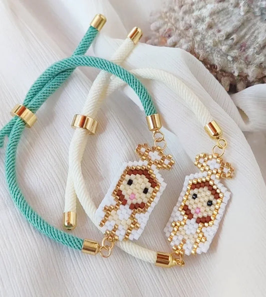 Pulseira Nossa Senhora de Fátima de Corda e Miçangas