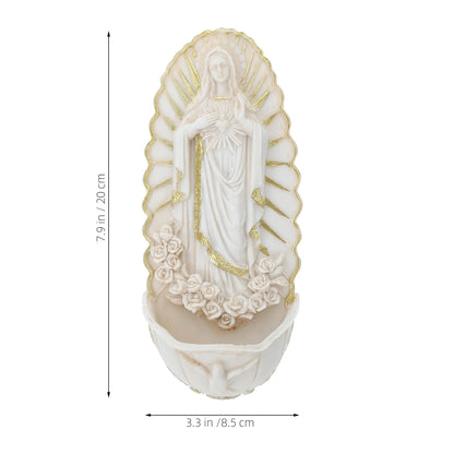 Porta Água Benta em Cerâmica com Imagem de Nossa Senhora de Guadalupe