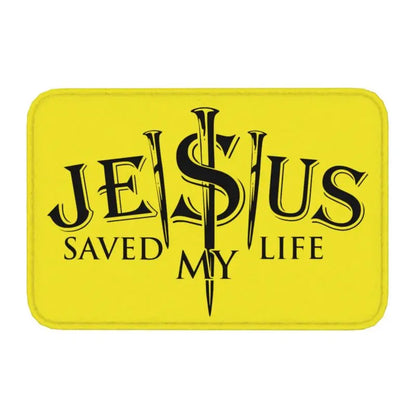 Capacho de Entrada Antiderrapante Personalizado, Tapetes de Entrada, Jesus O Caminho Juntos A Vida, Cruz Religiosa, Fé Cristã, Tapete de Varanda, Tapete