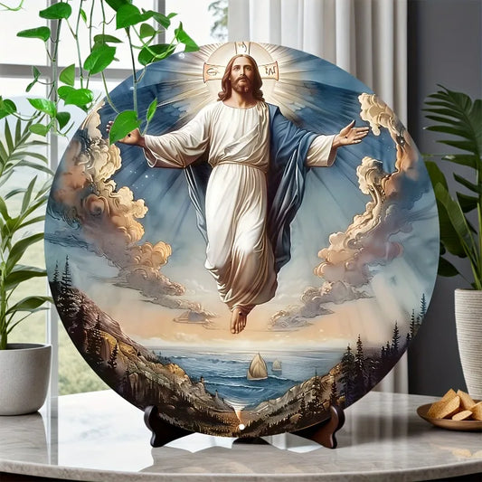 Placa Decorativa Jesus Subindo aos Céus