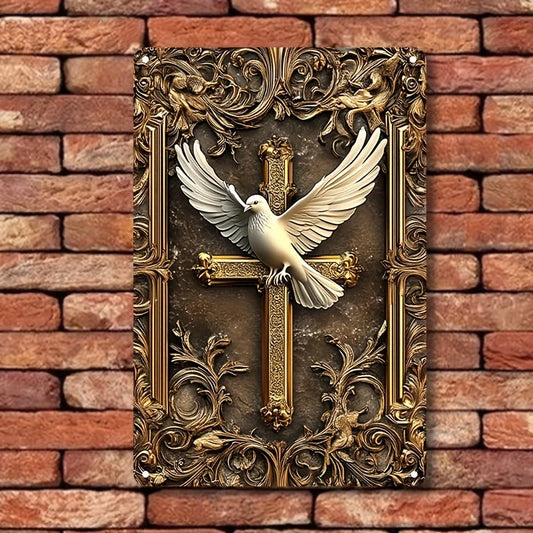 Placa Decorativa Cruz Espírito Santo