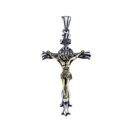 Colar Masculino Crucifixo Inri Aço Inoxidável