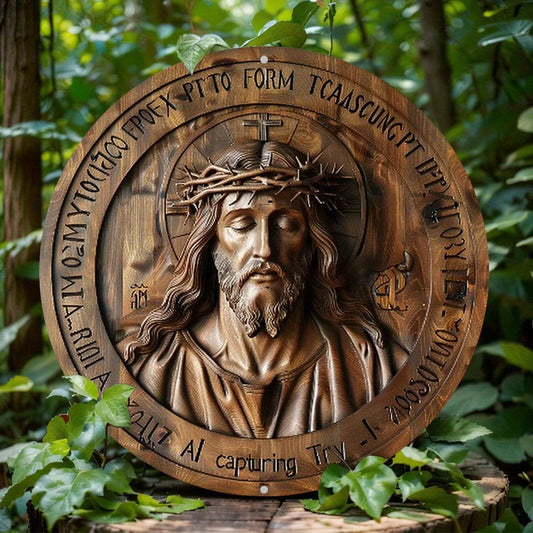 Placa Decorativa Jesus Cristo em Alumínio - Elegância e Durabilidade