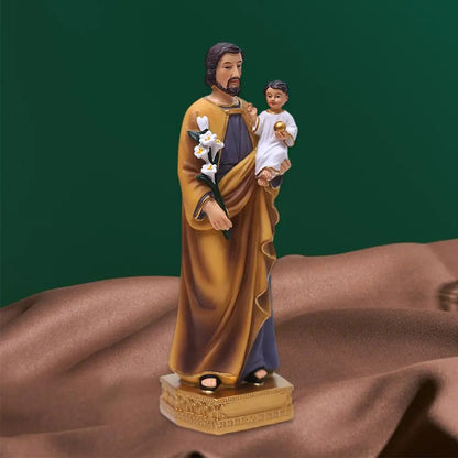 Imagem de São José com Menino Jesus em Resina 20cm