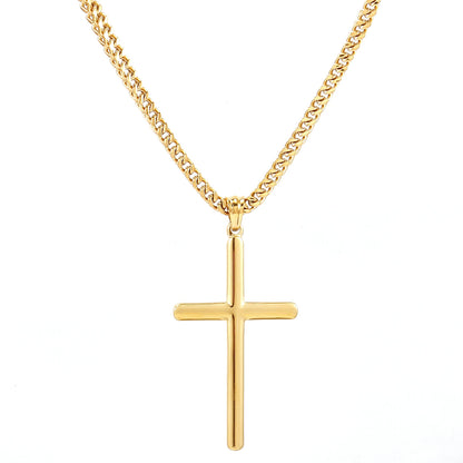 Aço inoxidável 316L Cruz Colar de Pingente para Homens e Mulheres, Link Chain, Impermeável, Hip Hop, Ouro, Prata, Jóias da Moda, Presente