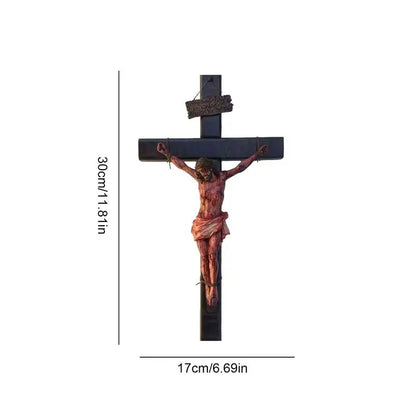 Resina Crucifix Jesus Cruz Estátua, Decoração do quarto de casa, Decoração da igreja