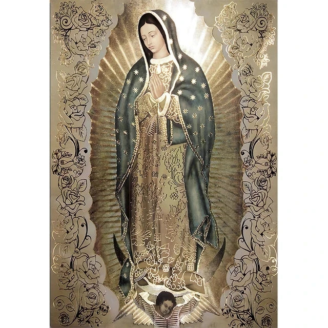 Retro senhora de guadalupe arte da parede pintura em tela religiosa católica arte decoração imagem a virgem de guadalupe cartaz decoração de casa