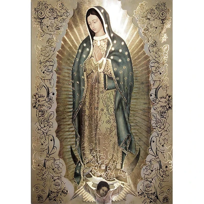 Retro senhora de guadalupe arte da parede pintura em tela religiosa católica arte decoração imagem a virgem de guadalupe cartaz decoração de casa