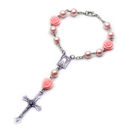 Pulseira Dezena com Pérolas de Vidro e Resina