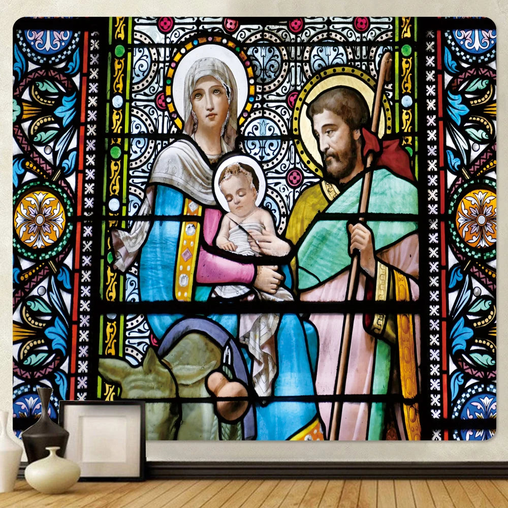 Tapeçaria Decorativa de Arte Sacra Estilo Afrescos Religiosos