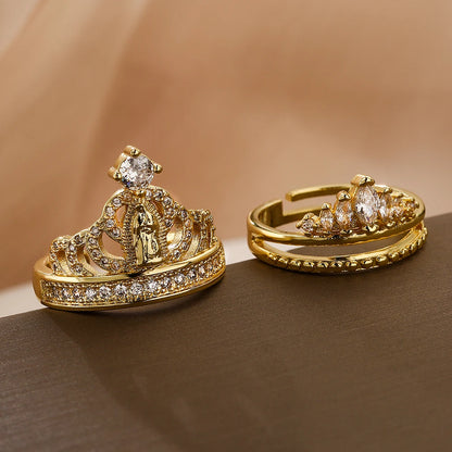 Anel Feminino Dourado Nossa Senhora de Guadalupe
