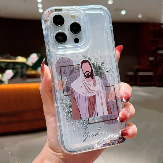 Capa de telefone padrão jesus e virgem maria para iphone 16 pro max capas iphone 15 14 13 11 12 pro 7 8 plus x xr capa tpu anti-queda