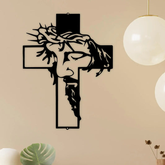 Cruz de Parede com Escultura de Jesus - Decoração Religiosa