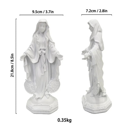 Imagem de Nossa Senhora das Graças com Medalha Milagrosa em Resina