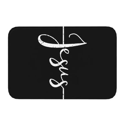Capacho de Entrada Antiderrapante Personalizado, Tapetes de Entrada, Jesus O Caminho Juntos A Vida, Cruz Religiosa, Fé Cristã, Tapete de Varanda, Tapete