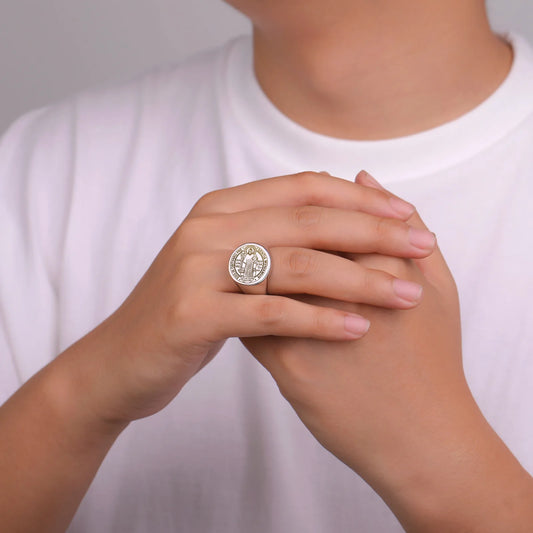 Anel São Bento Prata