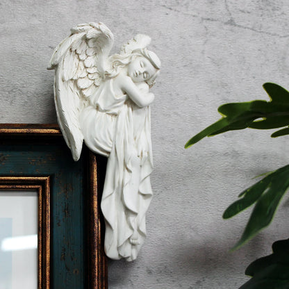 1 anjo direito e moldura da porta de anjo direito ornamento artesanato em resina, ornamento de decoração de casa, anjo requintado protegendo cada pla