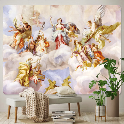 Tapeçaria Decorativa de Arte Sacra Estilo Afrescos Religiosos