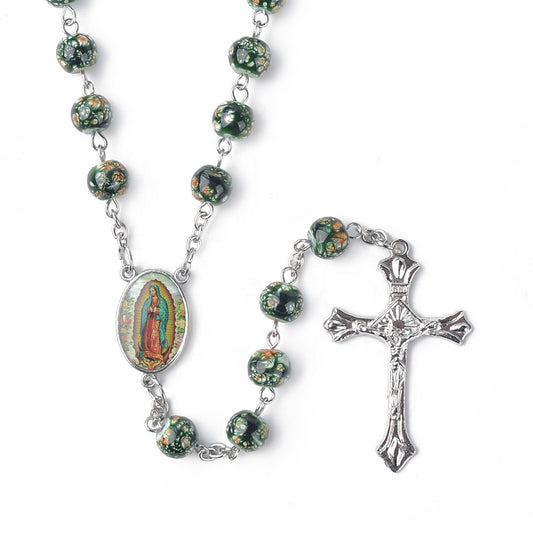 Terço Nossa Senhora de Guadalupe com Contas Verdes