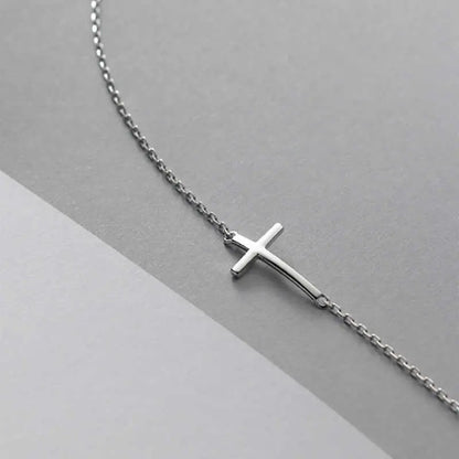 Pulseira Cruz Prata Esterlina 925 Feminina