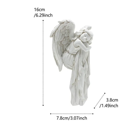 1 anjo direito e moldura da porta de anjo direito ornamento artesanato em resina, ornamento de decoração de casa, anjo requintado protegendo cada pla