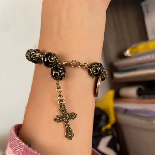 Pulseira Dezena São Bento com Contas de Vidro