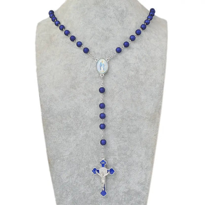 Terço Azul de Nossa Senhora das Graças com Cruz de São Bento